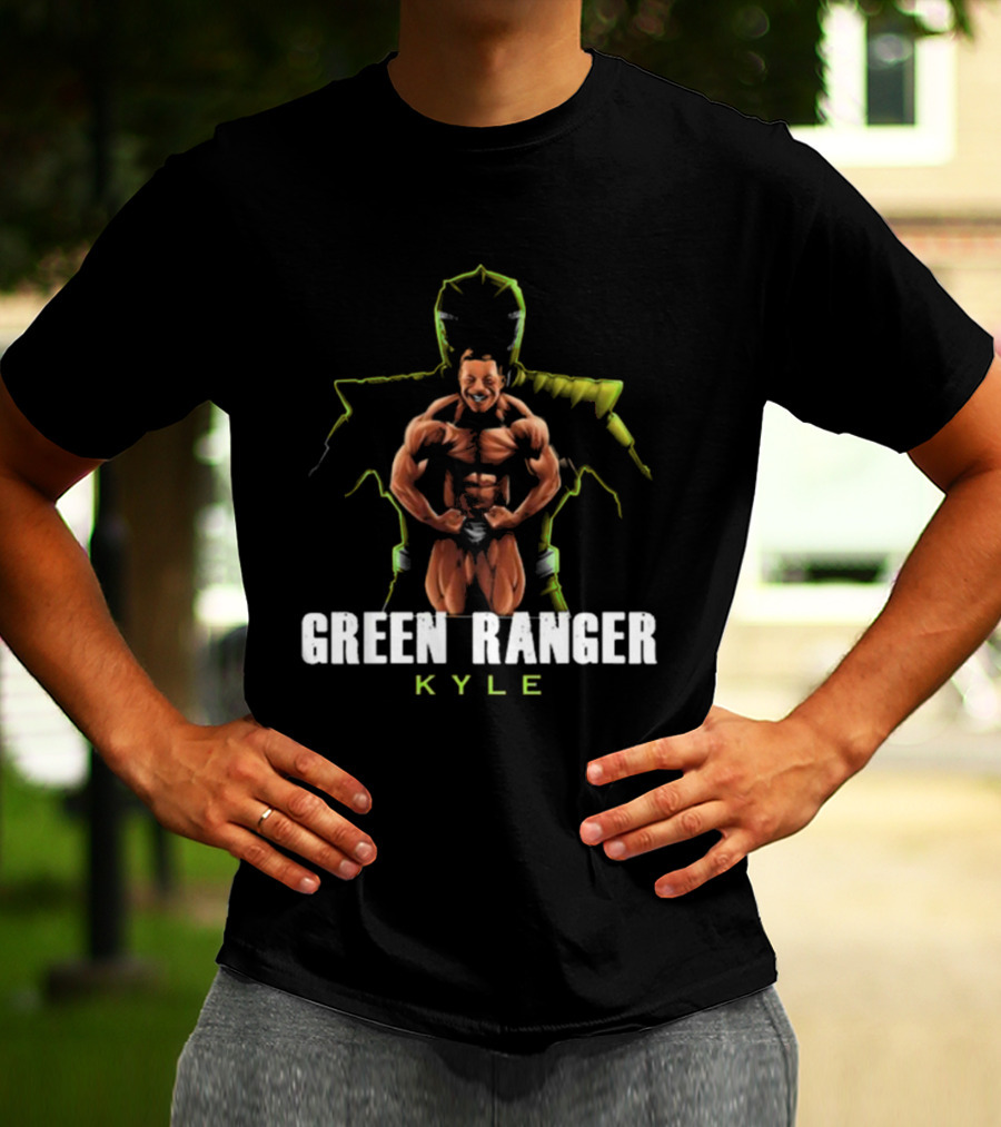 GREEN RANGER KYLE Muscular Hero Pose T-Shirt