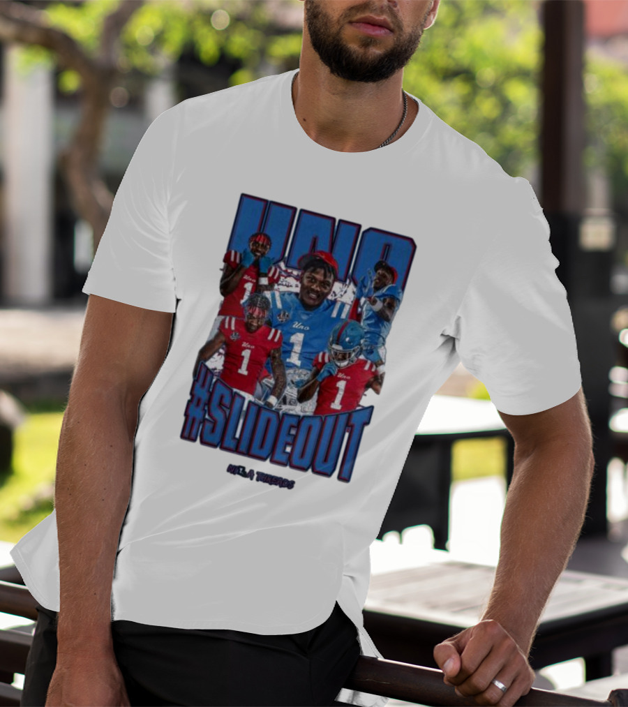 UNO Williams #Slideout Football Tribute In Red And Blue T-Shirt