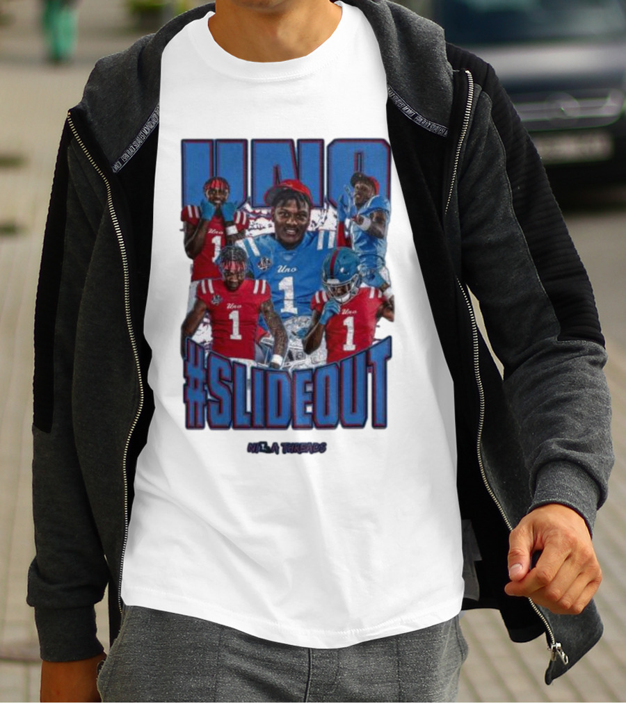 UNO Williams #Slideout Football Tribute In Red And Blue T-Shirt