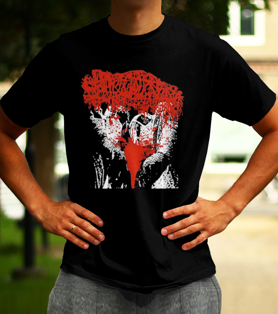 Sanguisugabogg Red And White Horror Mask T-Shirt