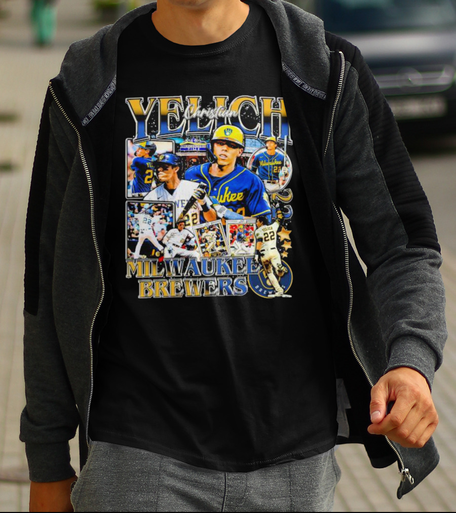 Christian Yelich Milwaukee Brewers 22 Collage T-Shirt