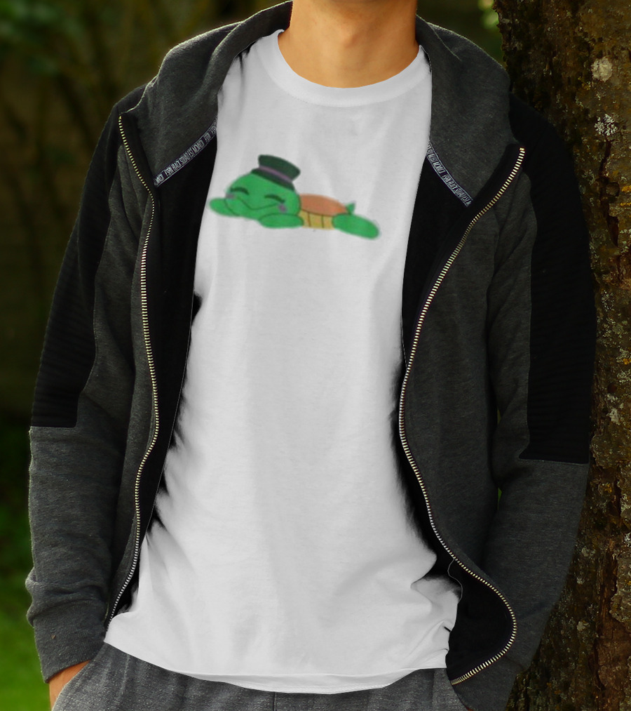 Mr Springs Sleepy Turtle Cute Cartoon Top Hat T-Shirt