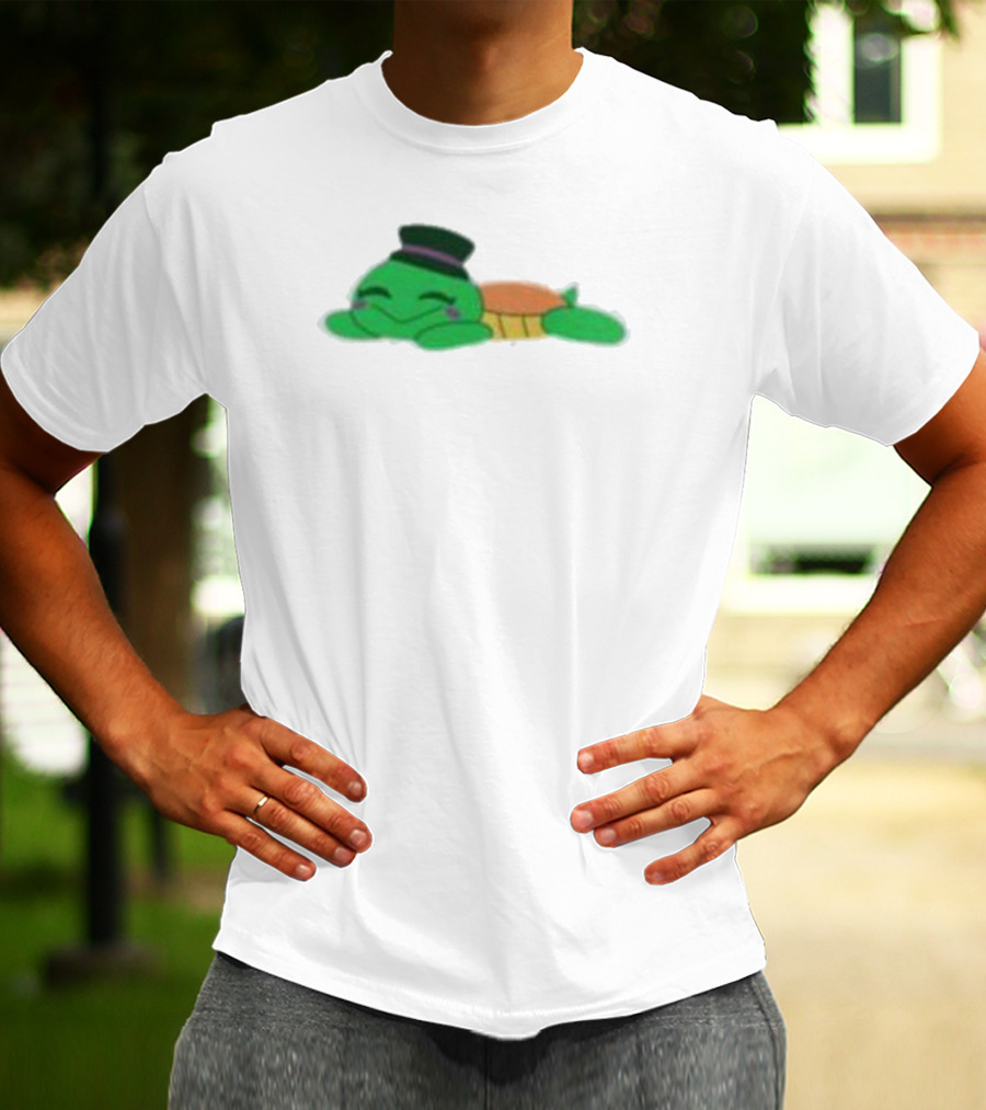 Mr Springs Sleepy Turtle Cute Cartoon Top Hat T-Shirt