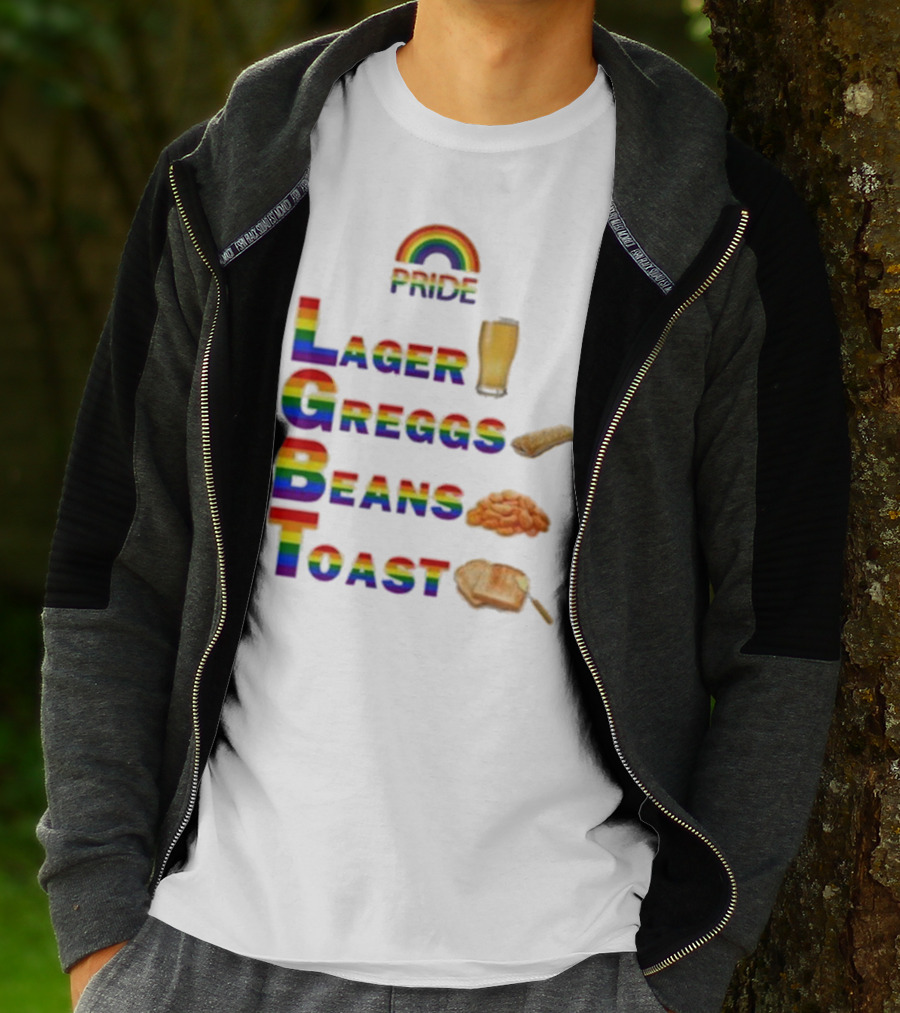 Pride Rainbow Lager Greggs Beans Toast Icons T-Shirt