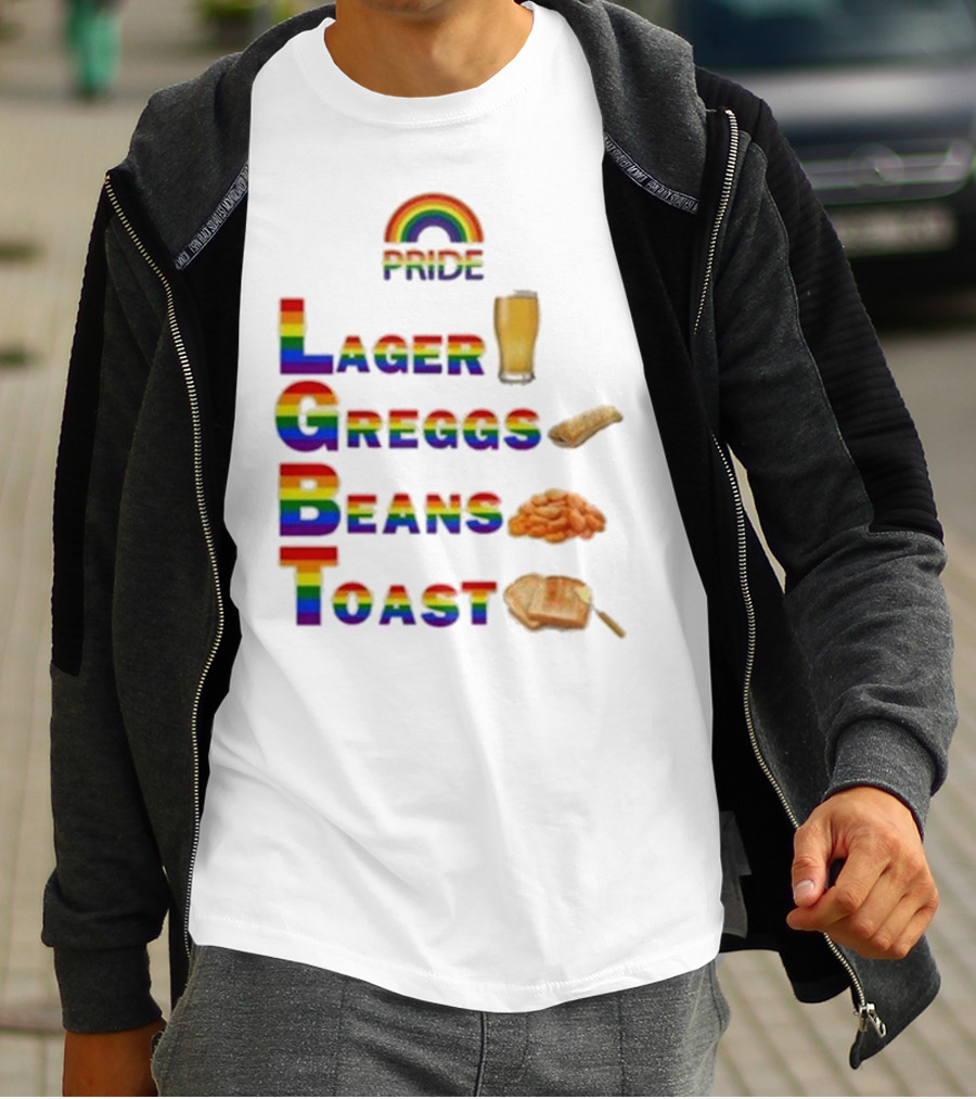 Pride Rainbow Lager Greggs Beans Toast Icons T-Shirt