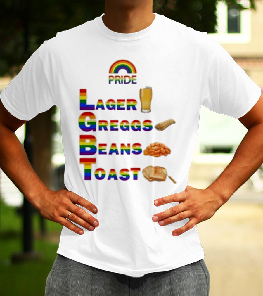 Pride Rainbow Lager Greggs Beans Toast Icons T-Shirt
