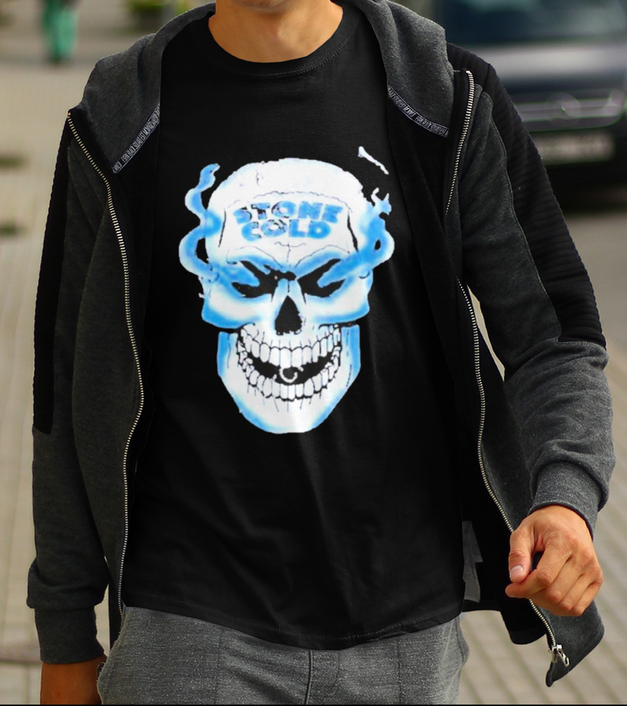 De Paul Wearing Stone Cold Steve Austin Smoking Skull T-Shirt