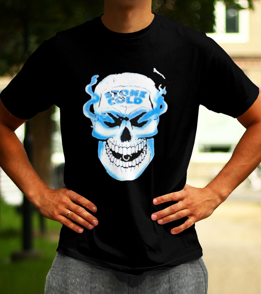 De Paul Wearing Stone Cold Steve Austin Smoking Skull T-Shirt