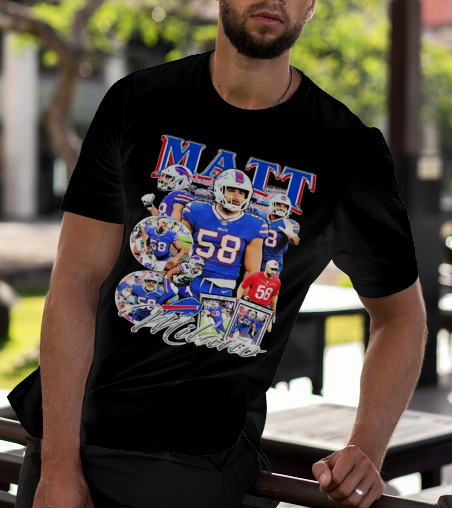 Buffalo Bills NFL Matt Milano 58 Football Highlights T-Shirt