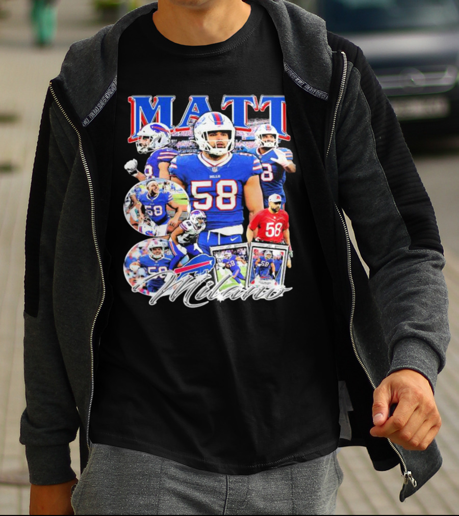 Buffalo Bills NFL Matt Milano 58 Football Highlights T-Shirt