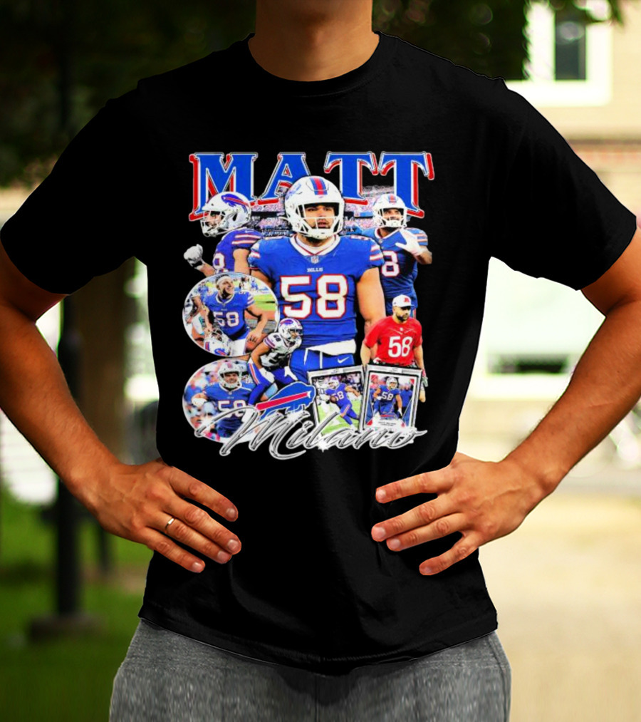 Buffalo Bills NFL Matt Milano 58 Football Highlights T-Shirt