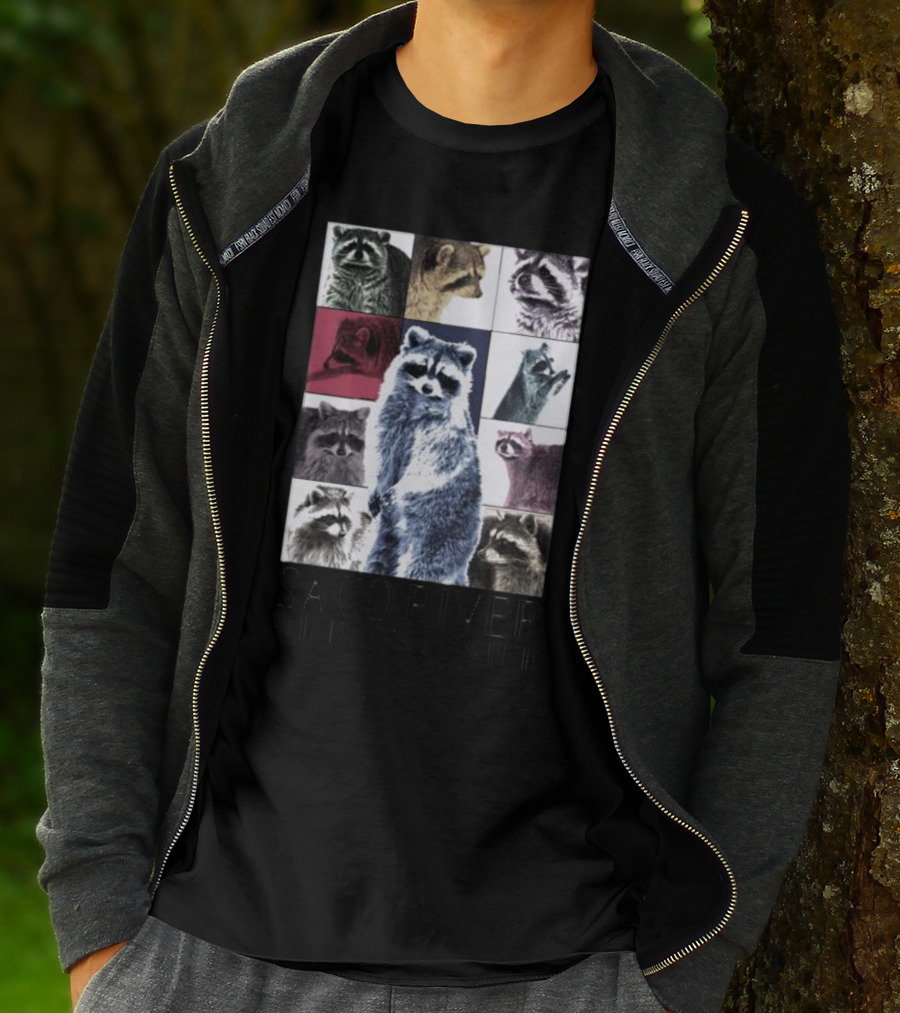 Raccoons Through The Eras Saco River Wildlife Center Wildlife Appreciation T-Shirt
