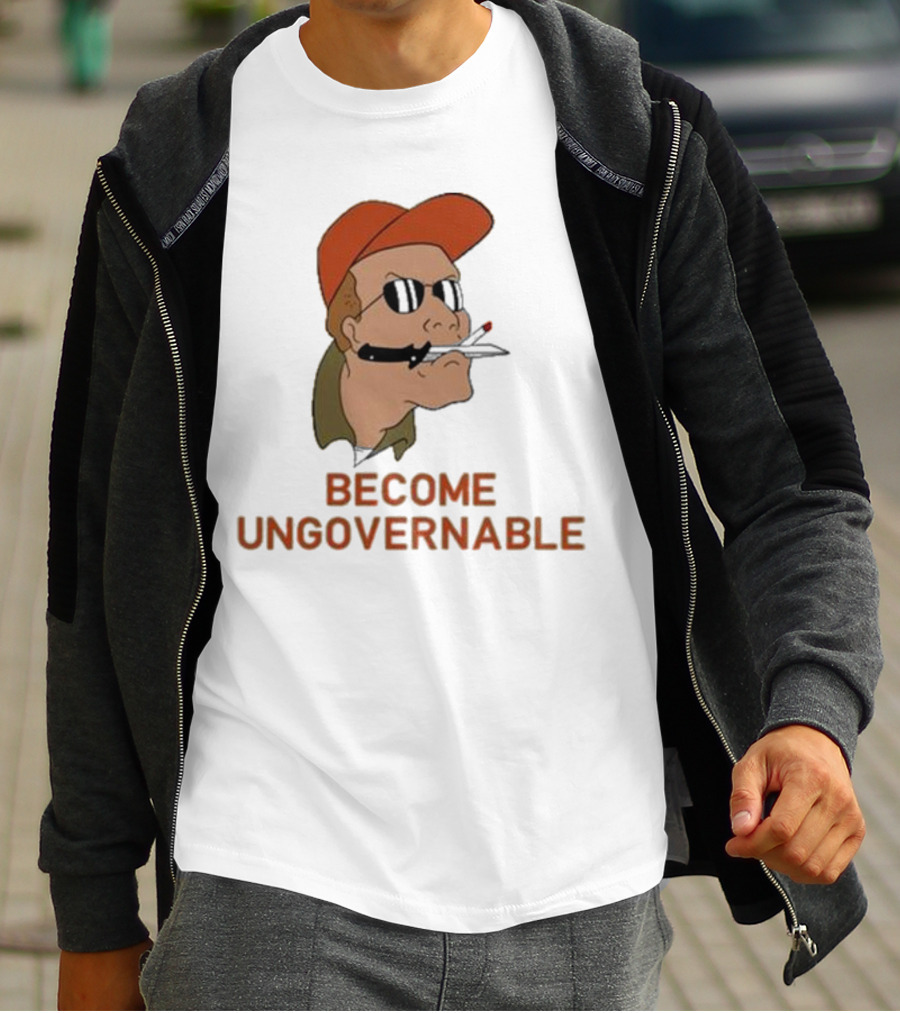Become Ungovernable Rusty Shackleford Smoking Character With Sunglasses And Orange Hat T-Shirt