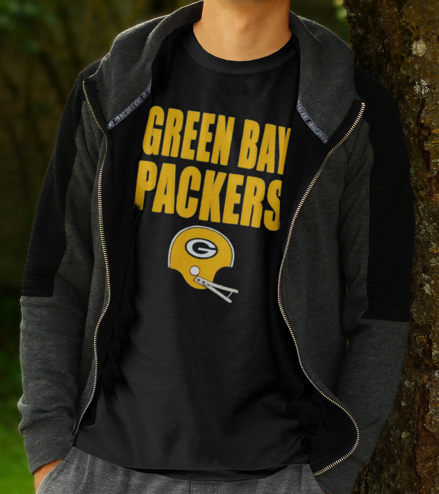 Green Bay Packers Helmet Logo And Text Football Fan Gear T-Shirt