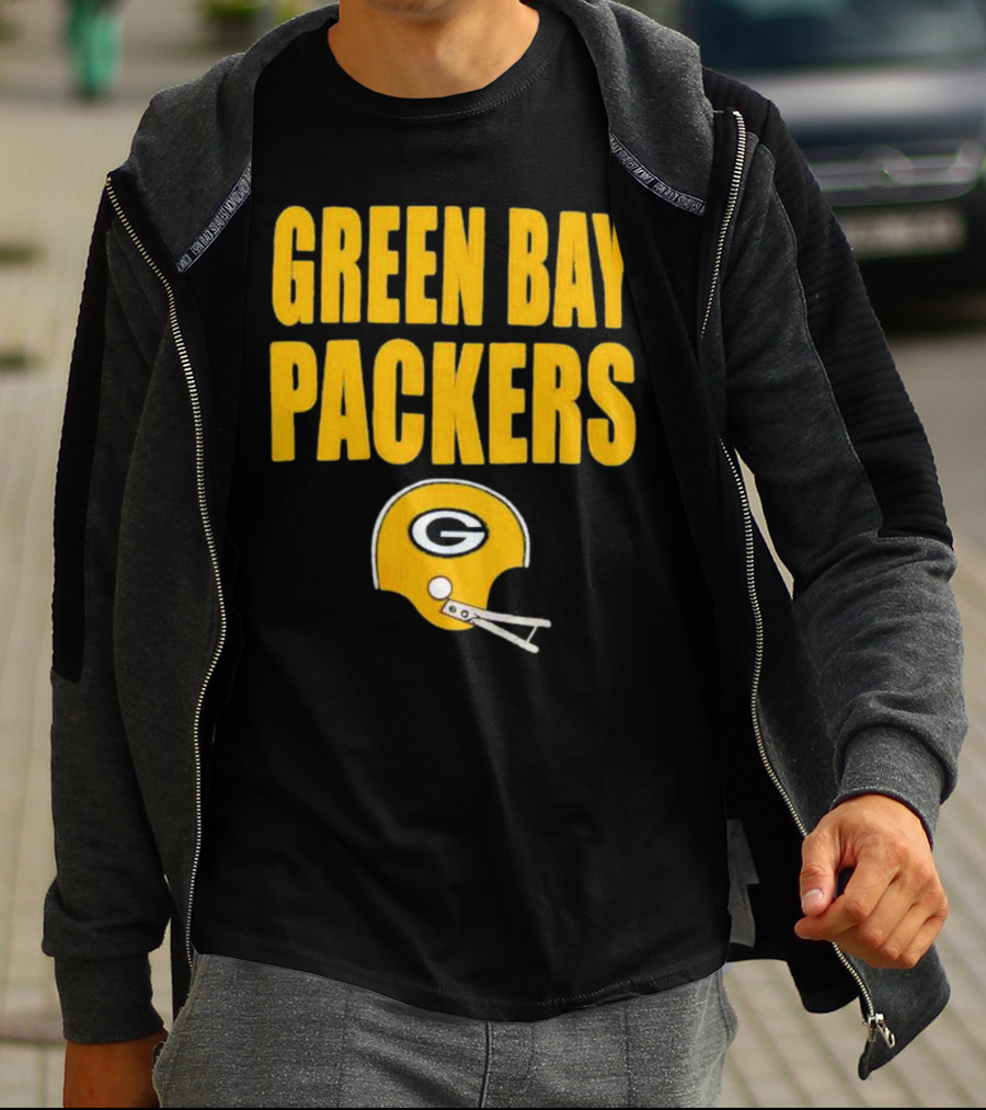 Green Bay Packers Helmet Logo And Text Football Fan Gear T-Shirt