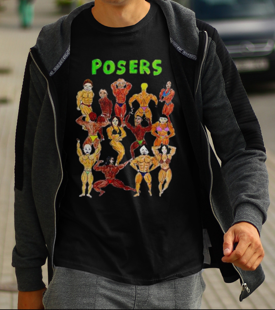 POSERS Bodybuilding Characters Flexing T-Shirt