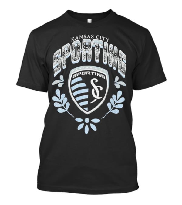 Kansas City Sporting KC Logo With Serape Pattern And Laurel Leaves T-Shirt
