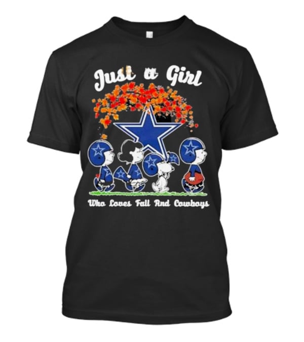 Just A Girl Who Loves Fall And Dallas Cowboys Peanuts Snoopy T-Shirt