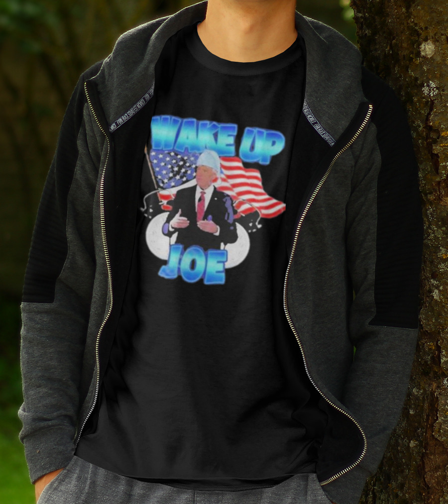 Designedbytheboys Wake Up Joe American Flags Patriotic T-Shirt