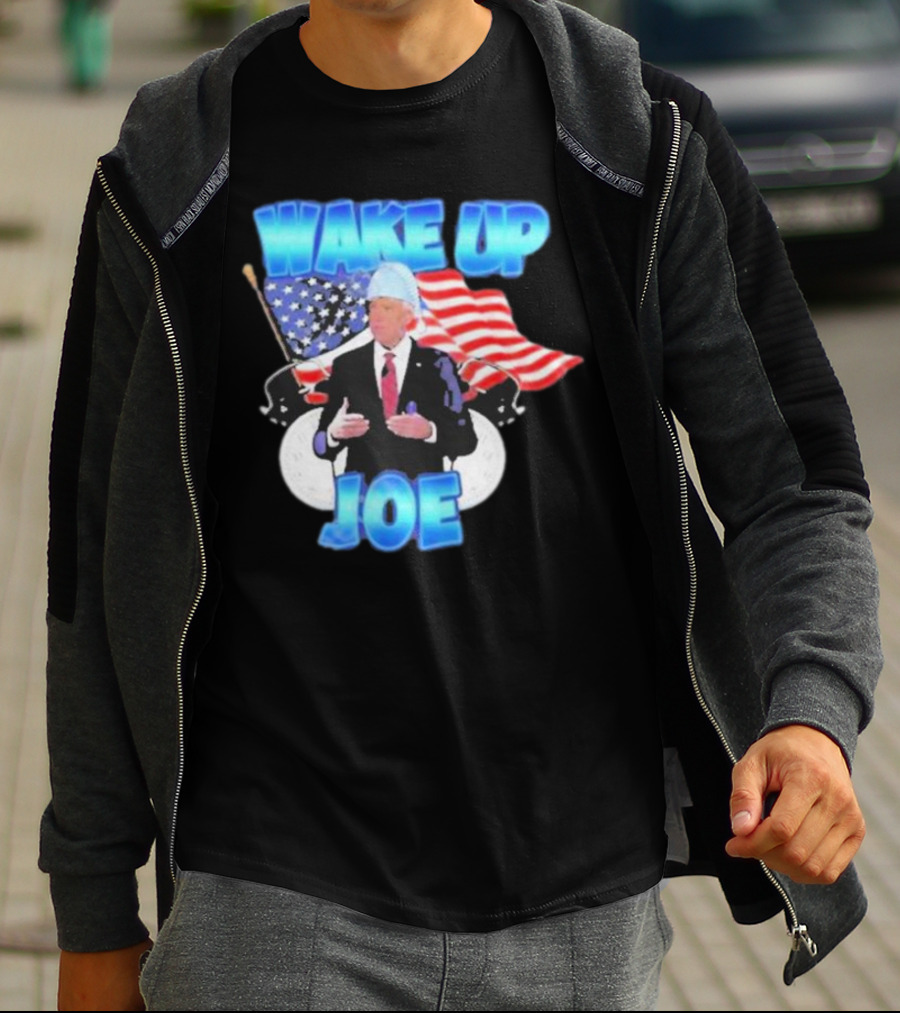 Designedbytheboys Wake Up Joe American Flags Patriotic T-Shirt
