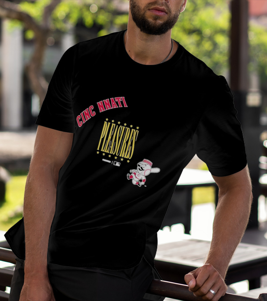 Cincinnati Pleasures MLB Collaboration With Mascot T-Shirt