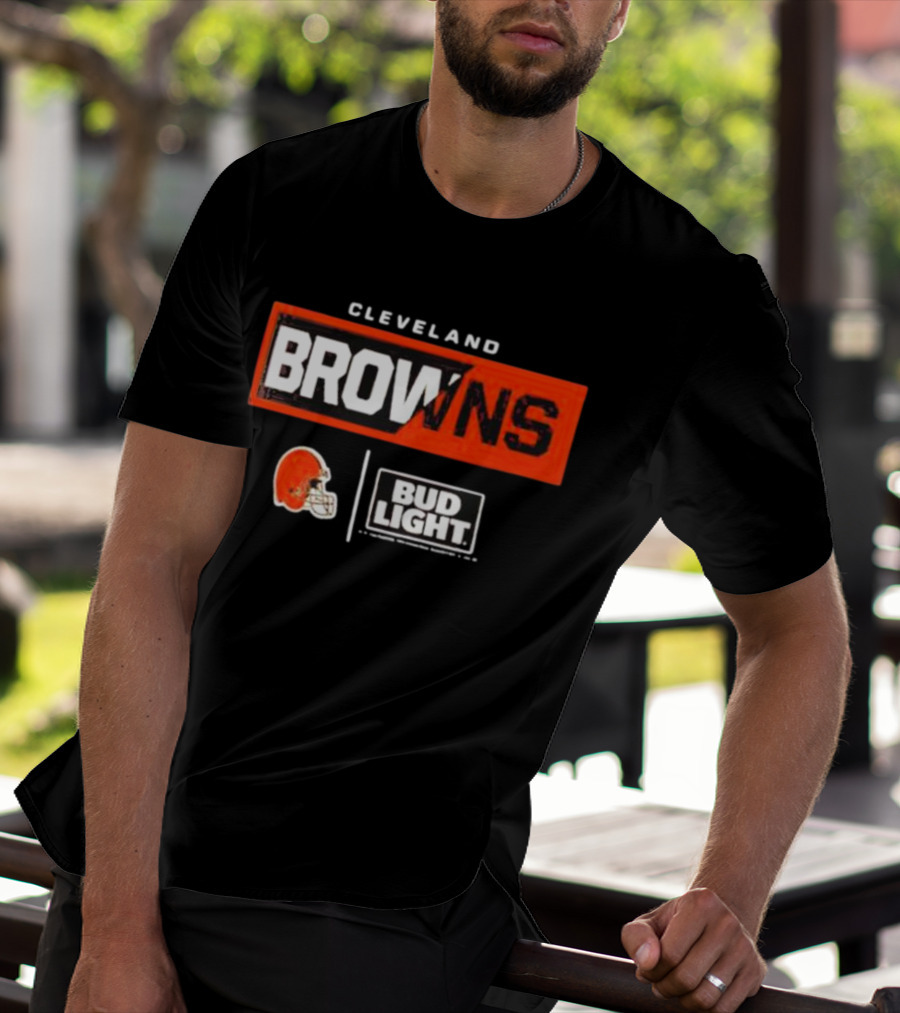 Cleveland Browns Bud Light NFL Partnership With Cleveland Helmet T-Shirt