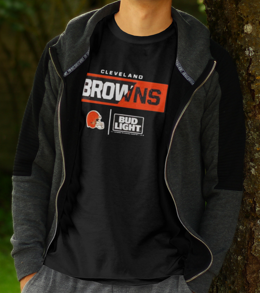 Cleveland Browns Bud Light NFL Partnership With Cleveland Helmet T-Shirt