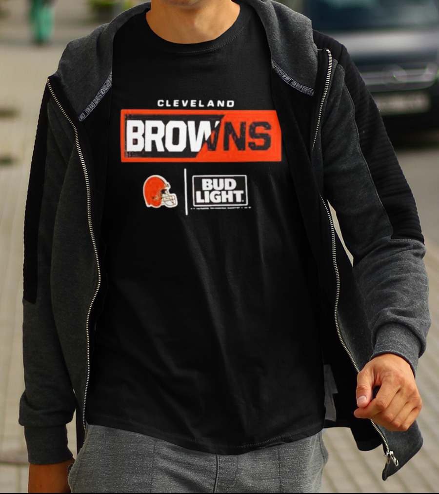 Cleveland Browns Bud Light NFL Partnership With Cleveland Helmet T-Shirt