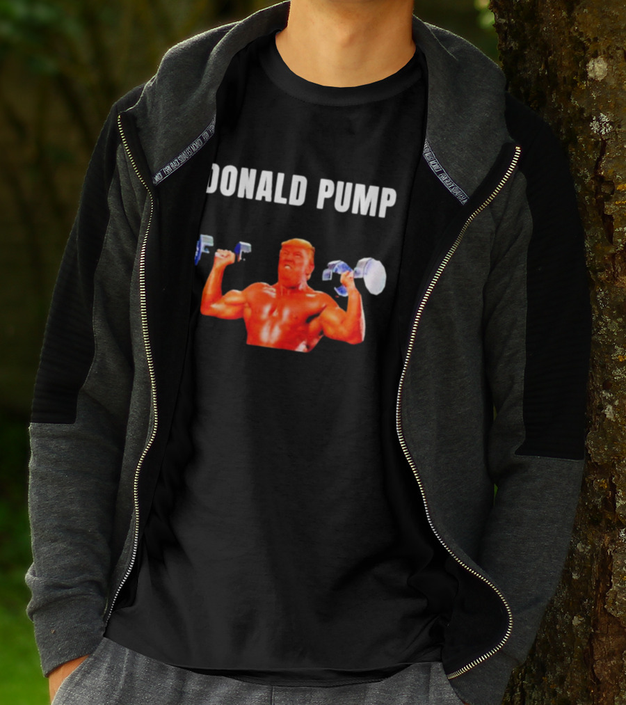 Donald Pump Gym Bodybuilder Lifting Weights T-Shirt