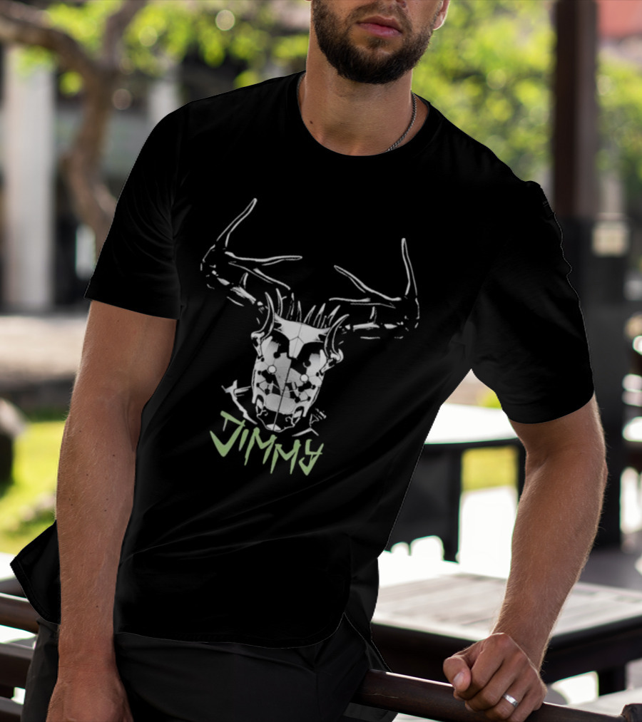 Jimmy Rebel Moon Stag Skull T-Shirt