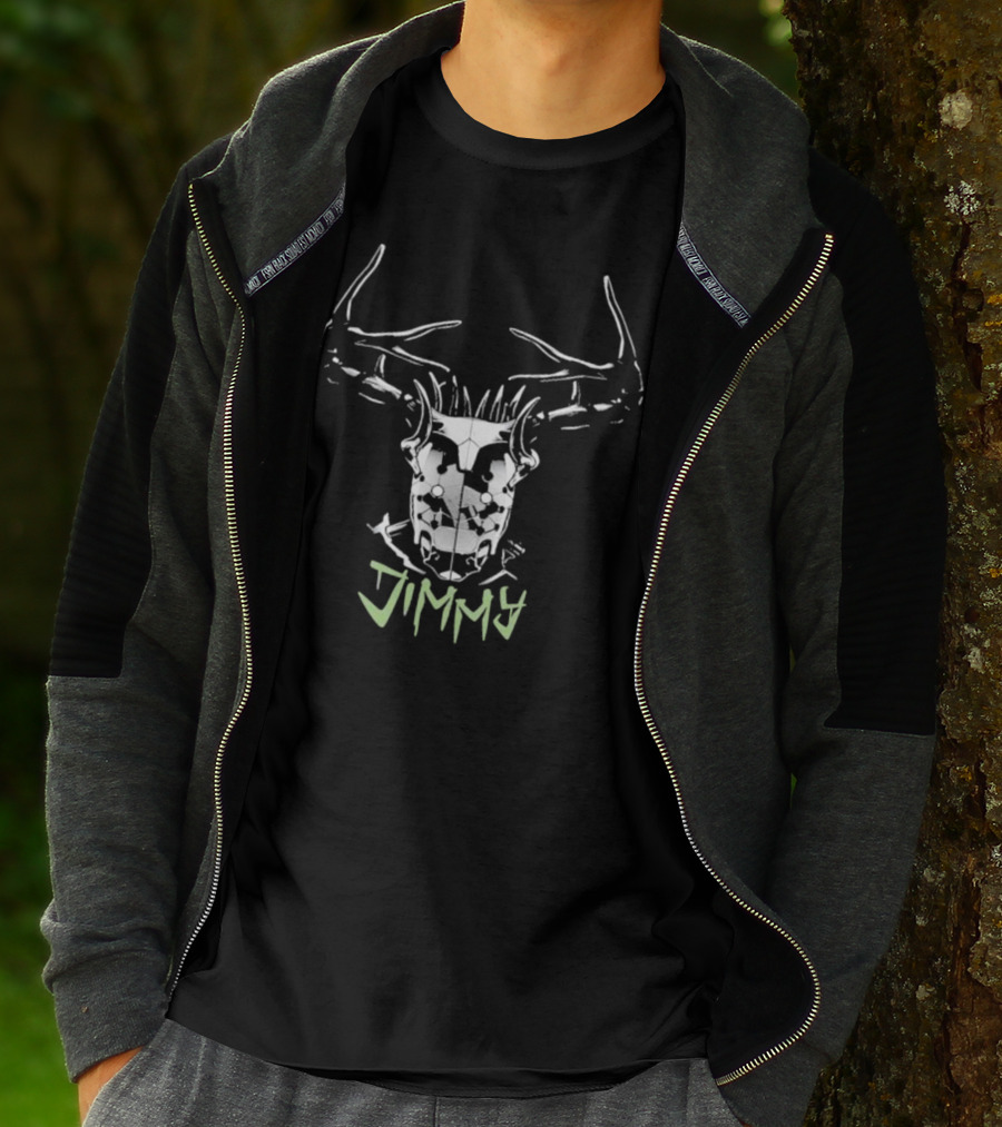 Jimmy Rebel Moon Stag Skull T-Shirt