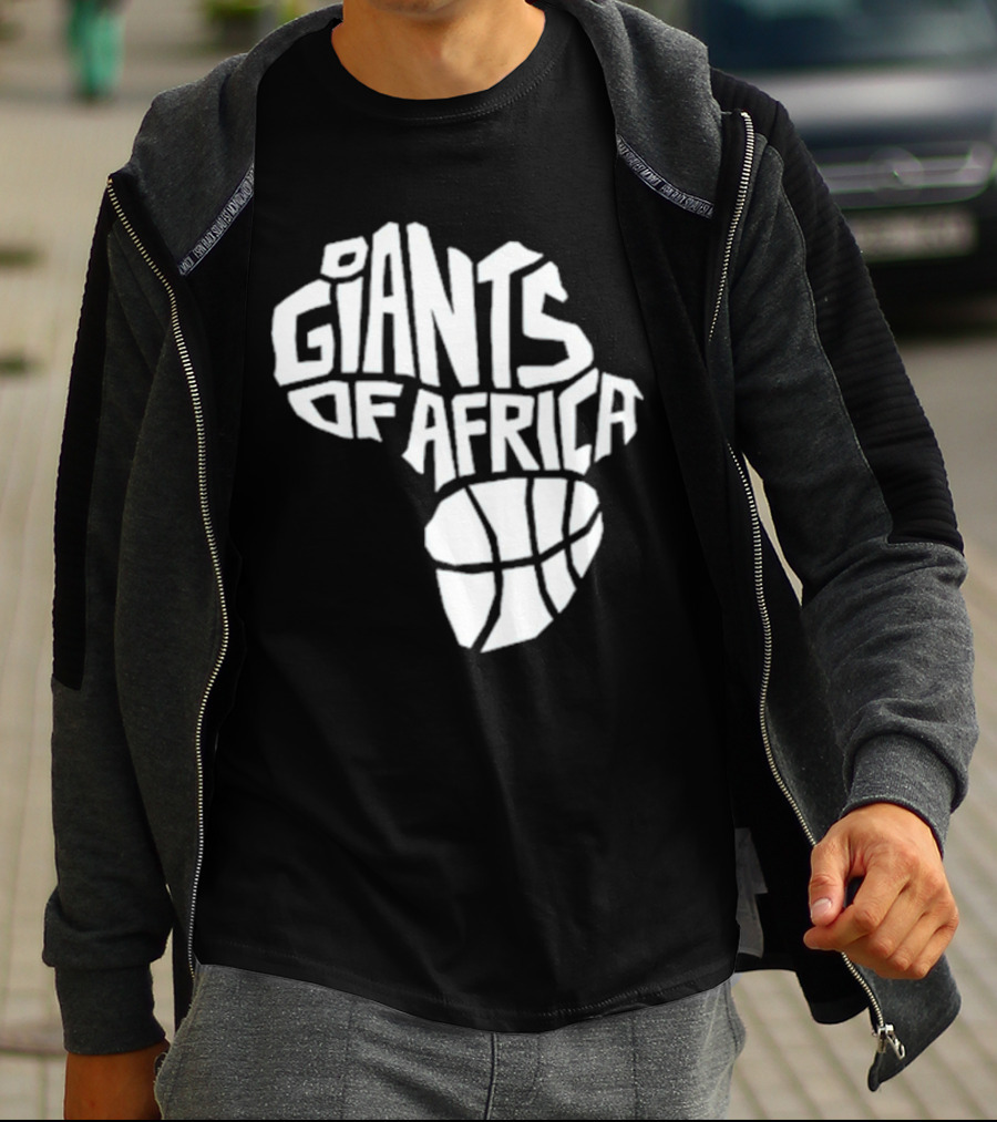 Giants Of Africa Basketball Map T-Shirt