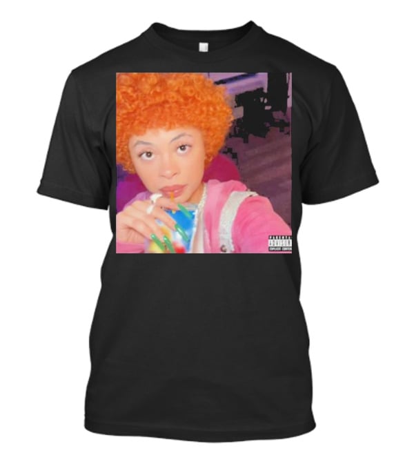 Ice Spice Drinking Colorful Beverage Parental Advisory T-Shirt