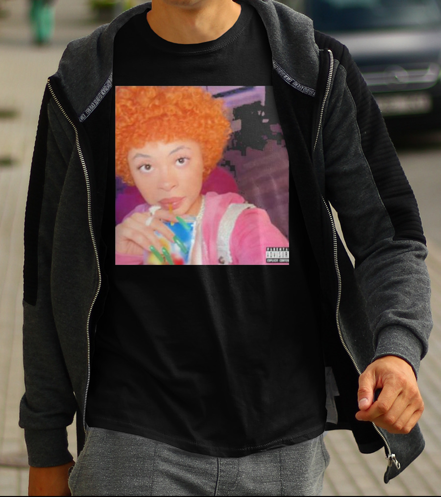 Ice Spice Drinking Colorful Beverage Parental Advisory T-Shirt