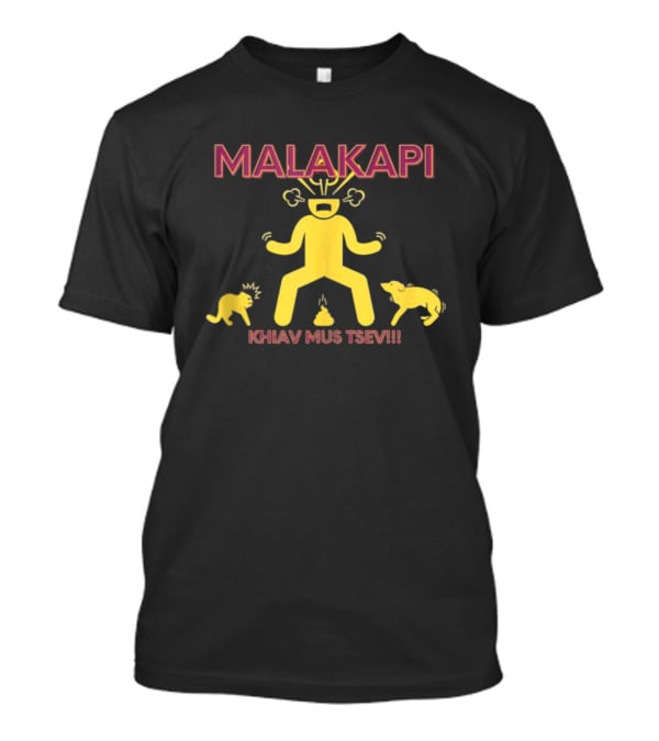 MALAKAPI Khiav Mus Tsev Funny Angry Figure Surrounded By Animals T-Shirt