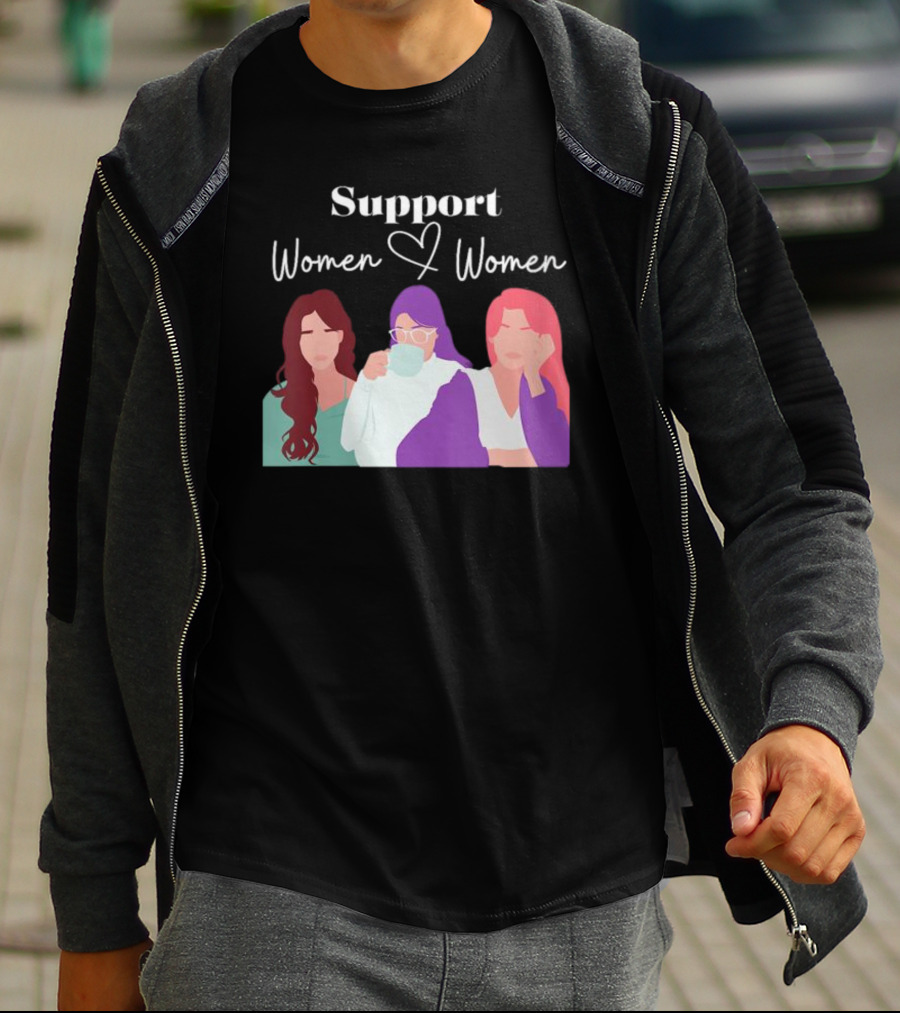 Support Women Love Women Boss Letter Print T-Shirt