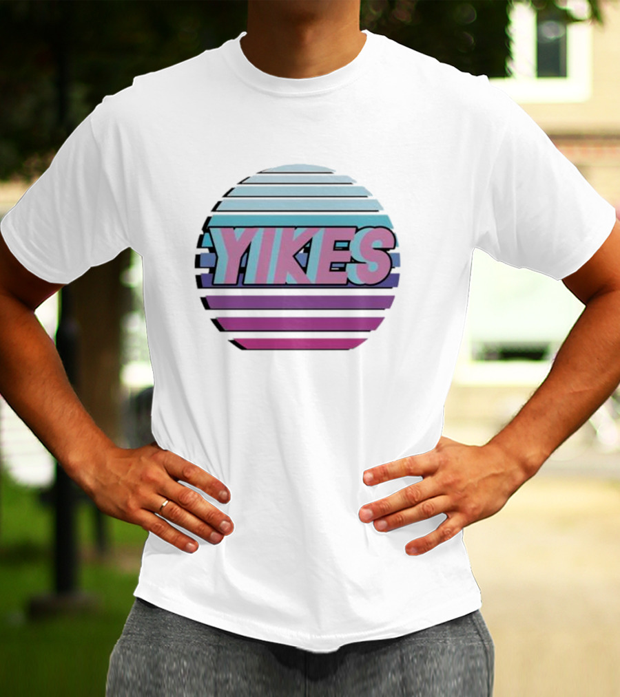 Yikes Retro Pastel Circle Stripe Aesthetic T-Shirt