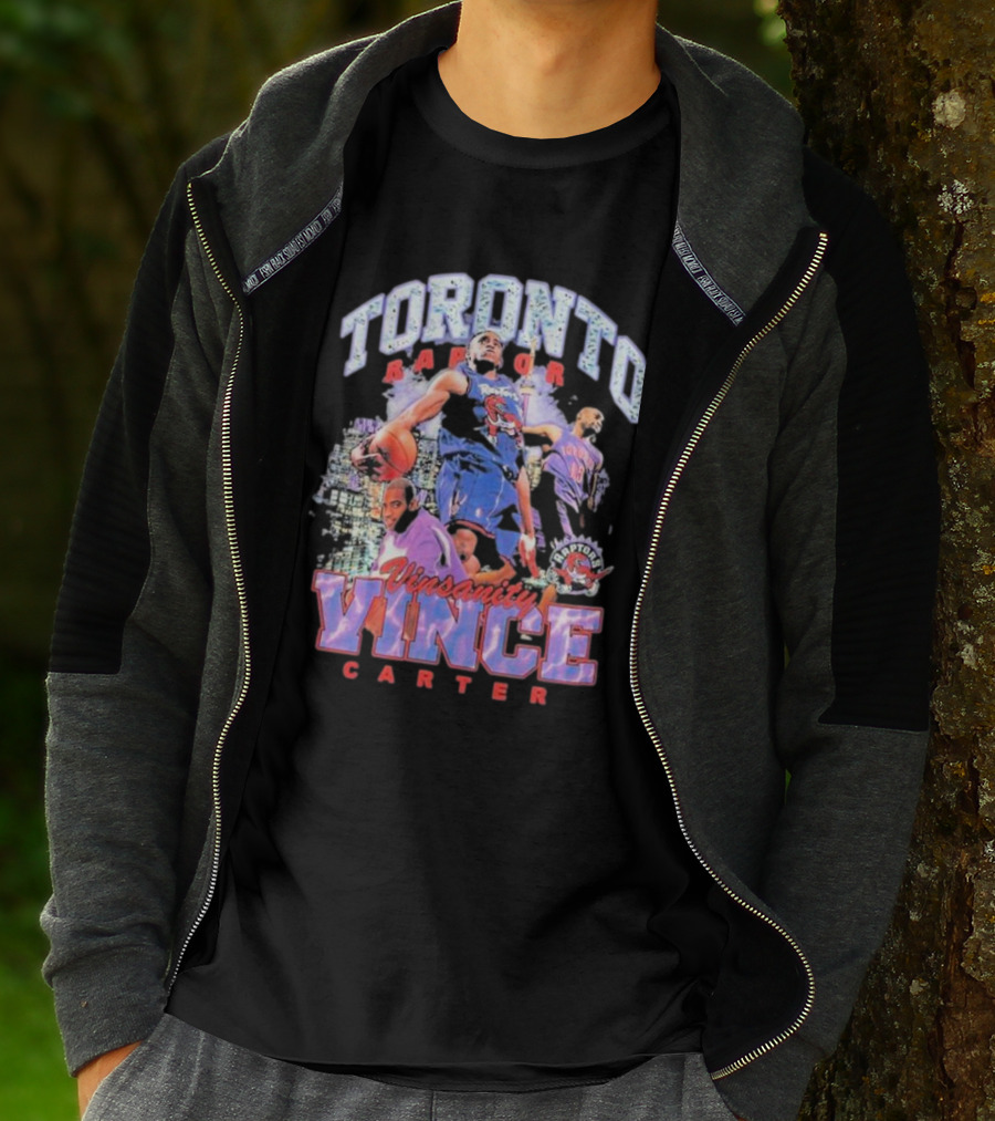 Toronto Raptors Vinsanity Vince Carter Mitchell And Ness Hardwood Classics Bling Concert Player T-Shirt