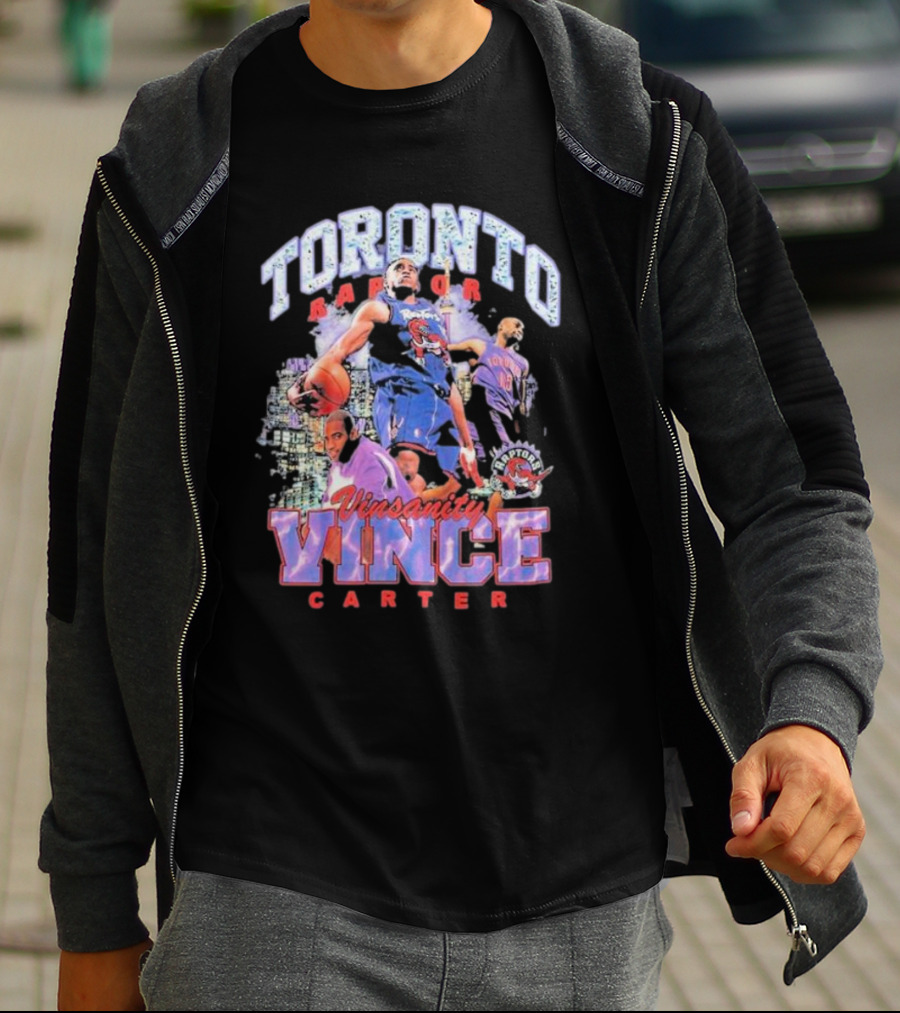 Toronto Raptors Vinsanity Vince Carter Mitchell And Ness Hardwood Classics Bling Concert Player T-Shirt