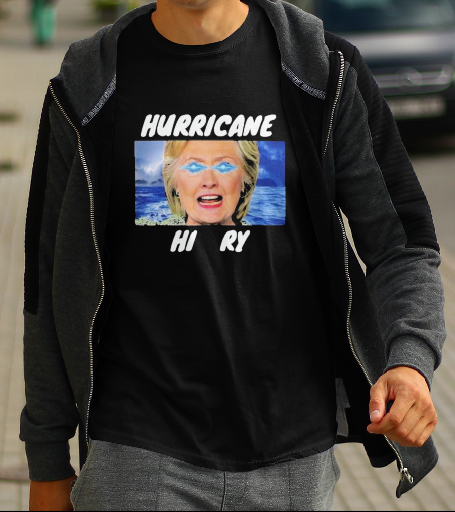 Hurricane Hilary Storm Face With Ocean And Lightning Eyes T-Shirt