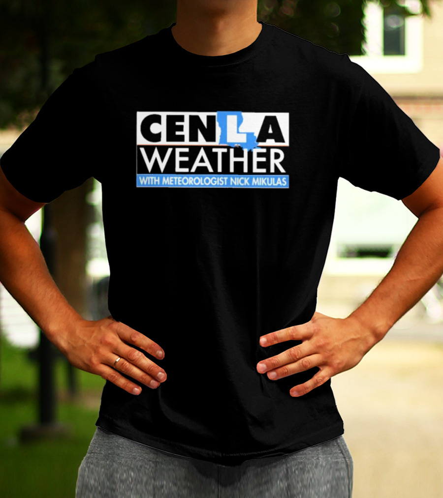 Cenla Weather With Meteorologist Nick Mikulas Louisiana Map T-Shirt