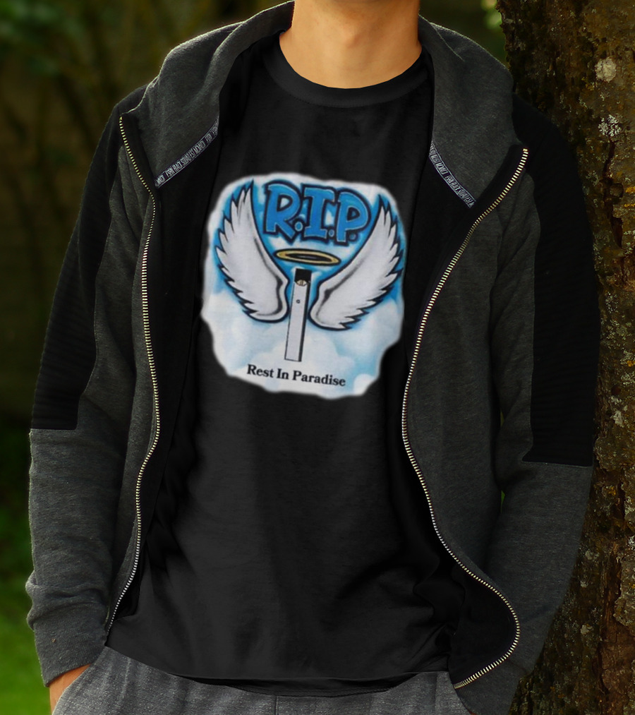 RIP Juul Rest In Paradise Angel Wings Halo Clouds T-Shirt