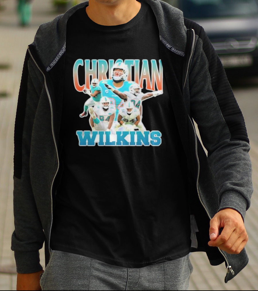 Christian Wilkins Miami Dolphins Football Player Collage T-Shirt