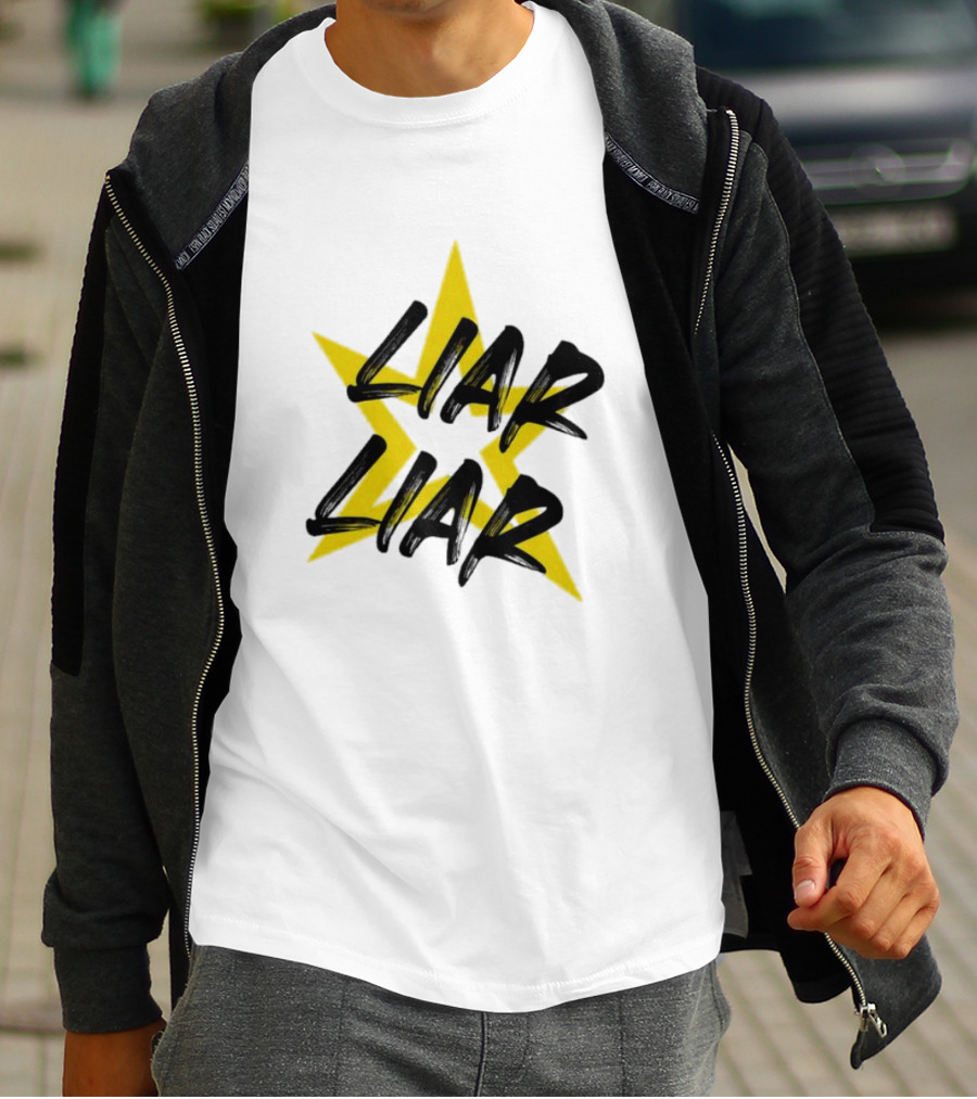 Liar Liar Yellow Star Background T-Shirt