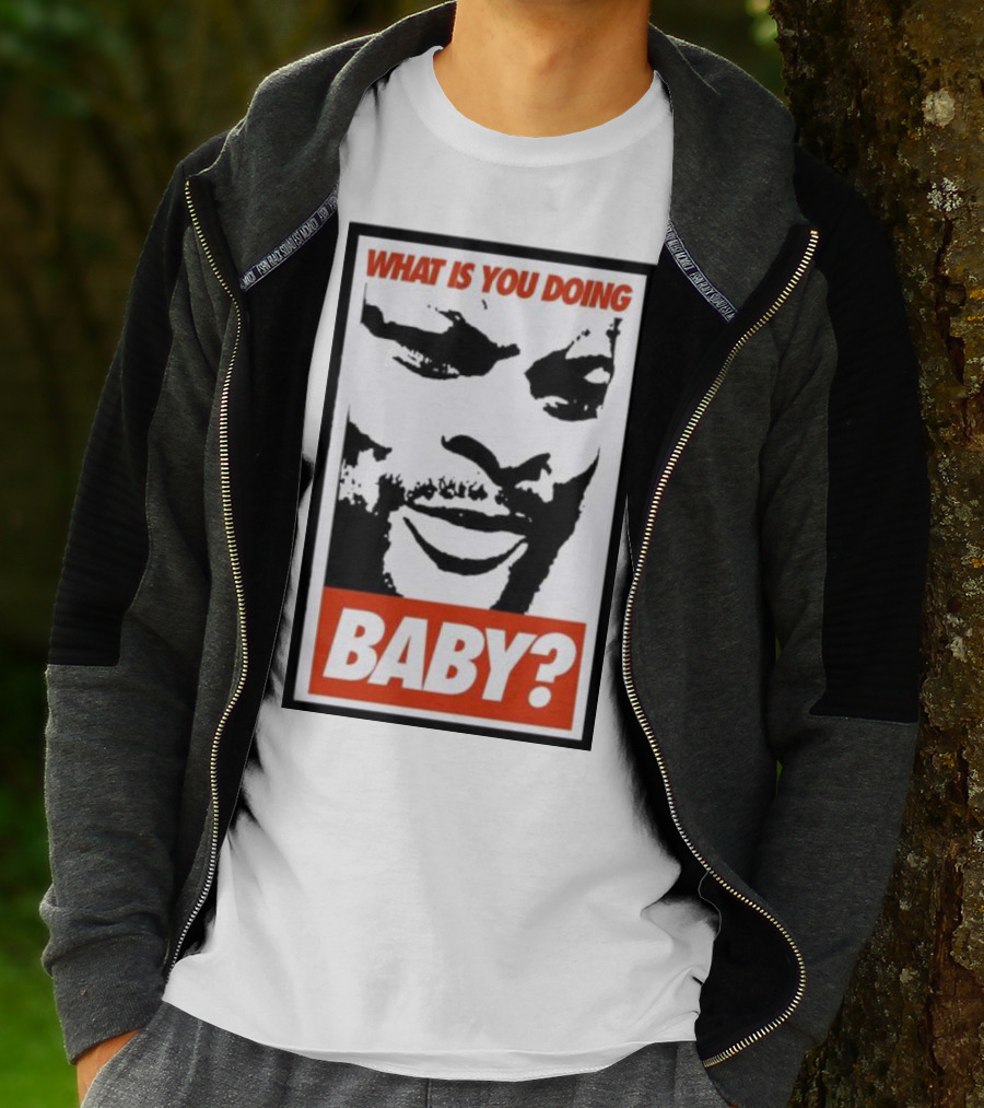 What Is You Doing Baby? Bold Black And White Face T-Shirt