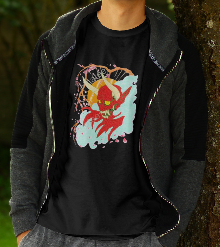 Elvis The Alien Oni Ayylien Clothing Red Demon Mask T-Shirt