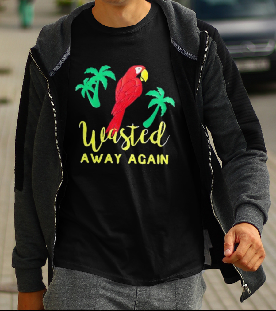 RIP Jimmy Buffett Wasted Away Again Parrot Palm Trees T-Shirt