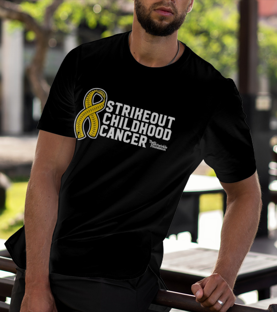 Strikeout Childhood Cancer The Prinkindle Foundation Yellow T-Shirt
