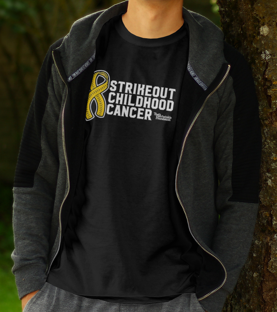 Strikeout Childhood Cancer The Prinkindle Foundation Yellow T-Shirt