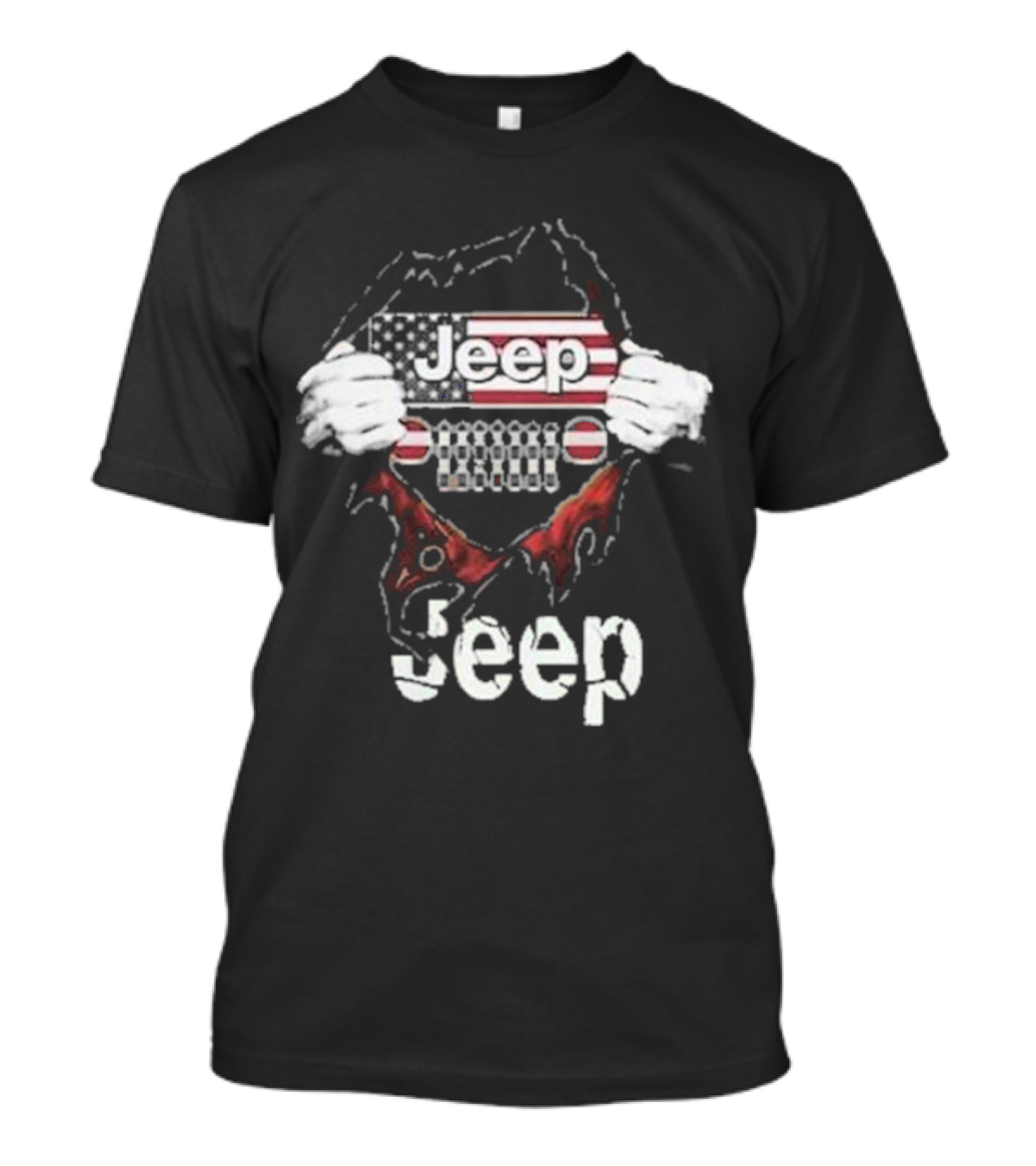 Jeep American Flag Blood Inside Me T-Shirt